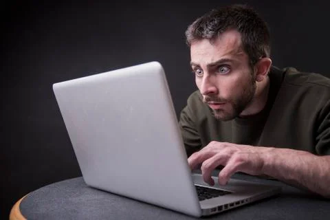 Shocking laptop content Stock Photos