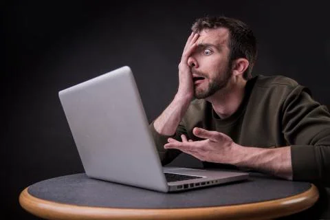 Shocking laptop content Stock Photos