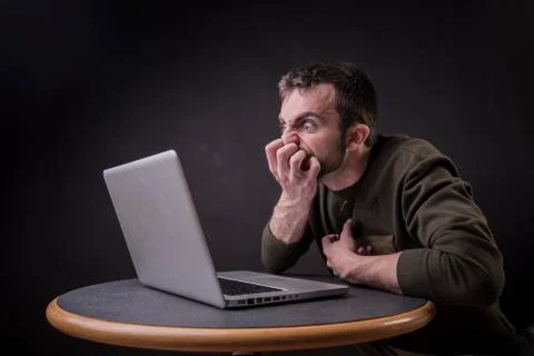 Shocking laptop content Stock Photos