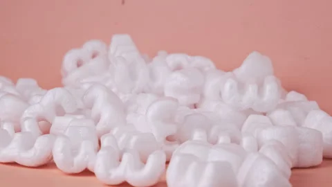 Shockproof foam, for cushioning easily broken packages. Video stock 260861529