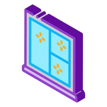 Shockproof glass in window isometric icon vector illustration Ilustración de archivo