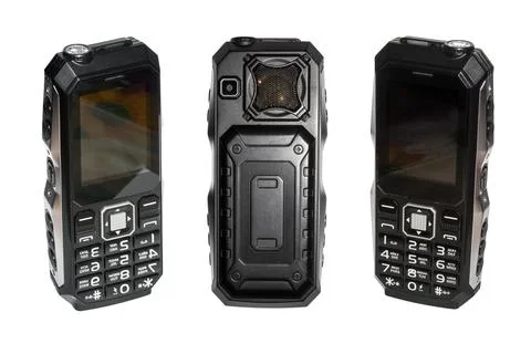Shockproof push-button mobile phone with a powerful battery. Stock Photos