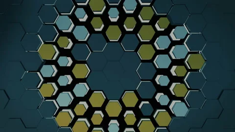 Shockwave explosion 3D Hexagon transition animation. Stock Footage 142741510