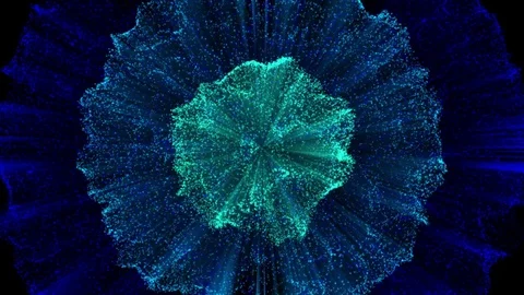 Shockwave particle explosion animation motion graphic abstract effect, blue and 스톡 동영상 79408249