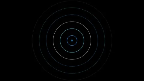 Shockwave ripples expanding on black background overlay 4K 스톡 동영상 336625006