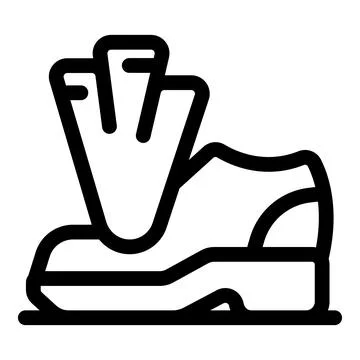 Shoe avoiding stepping on dog poop using pooper scooper, simple design Stock Illustration