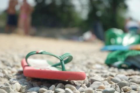 Shoe on the beach Foto stock