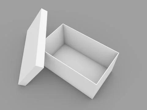 Shoe box on a gray background. Stock Illustration