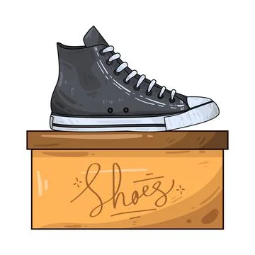 Shoe box illustration Stock Illustration