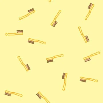 Shoe brush clothes care vector seamless pattern Stock Illustration