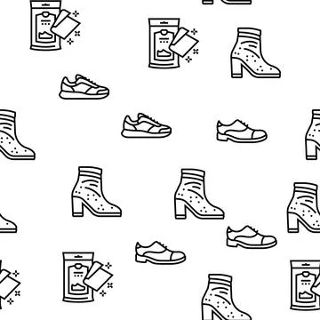 Shoe Care Accessories Vector Seamless Pattern Stock Illustration