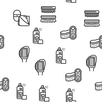 Shoe Care Accessories Vector Seamless Pattern Stock Illustration