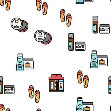 Shoe Care Accessories Vector Seamless Pattern Stock Illustration