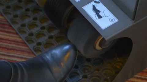 Shoe cleaning machine in 4k slow motion 60fps Stock Footage 144984493