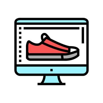 Shoe design computer screen color icon vector illustration Stock Illustration