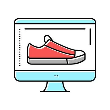 Shoe design computer screen color icon vector illustration Illustrazione stock