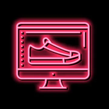 Shoe design computer screen color icon vector illustration Stock Illustration
