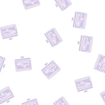 Shoe design computer screen glyph seamless pattern Stock Illustration