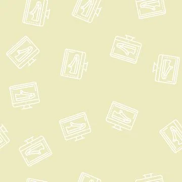 Shoe design computer screen line seamless pattern Stock Illustration