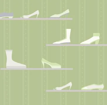 Shoe display Stock Illustration