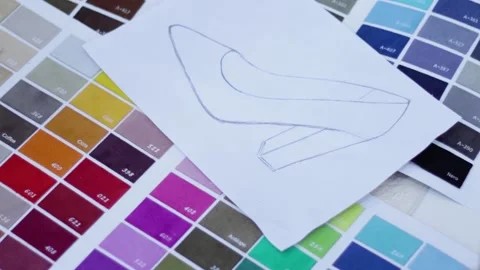 Shoe Factory - Shoes making process with worker Stock Footage 136729790