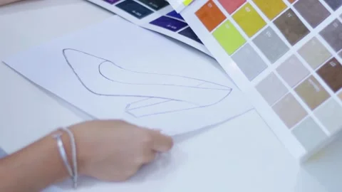 Shoe Factory - Shoes making process with worker Stock Footage 136729795