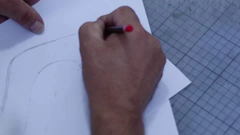 Shoe Factory - Shoes making process with worker Stock Footage 136729822