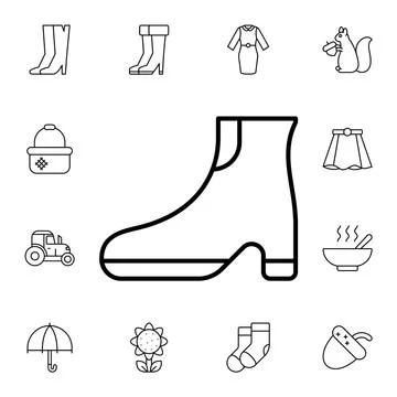 Shoe flat vector icon in autumn pack Stock Illustration