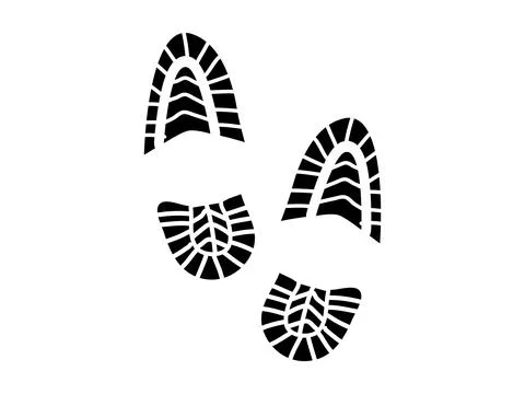 Shoe Footprints Icon Vector Isolated on White Background Illustration Illustrazione stock