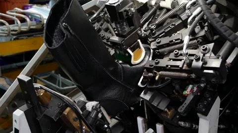 Shoe gluing machine. Stock Footage 197552761
