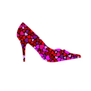 Shoe with hearts Stock Illustration