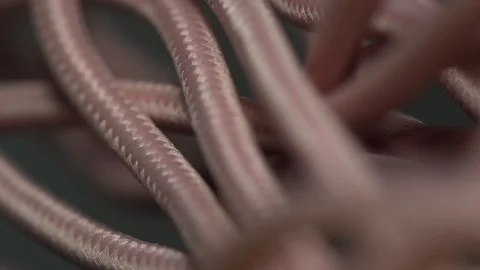 Shoe laces strings rope rack focus macro Stock Footage 119079147