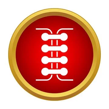 Shoe lacing style in red circle icon Illustrazione stock