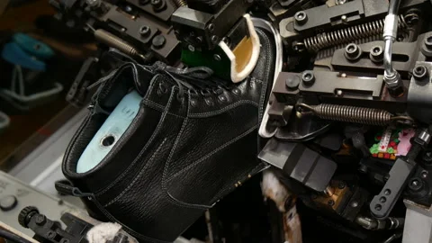 Shoe making machine Stock Footage 169479110