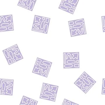 Shoe making model glyph seamless pattern Stock Illustration