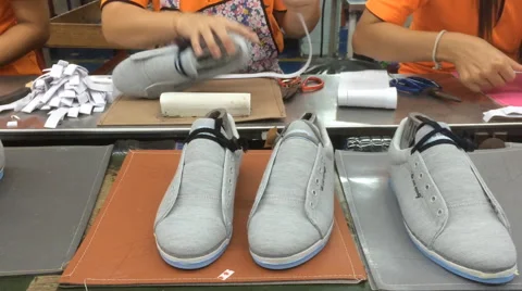Shoe making process Stock Footage 60042799