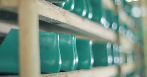 Shoe pads of different sizes are on the shelves Stock Footage 87348835
