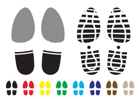 Shoe pattern shoe print pattern with outline and template samples Copyrigh... 스톡 사진