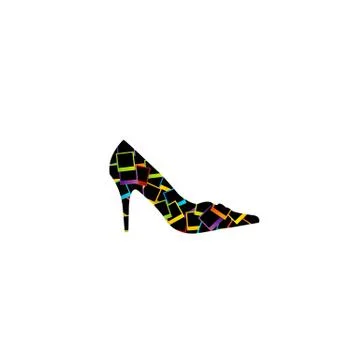 Shoe with polaroids Stock Illustration