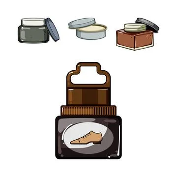 Shoe polish cream tools and accessories for cleaning Stock Illustration