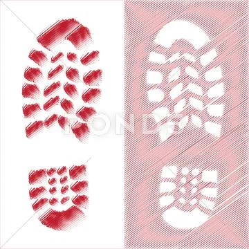 Shoe print illustration Stock Illustration