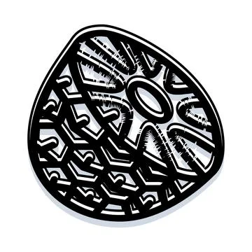 Shoe print pattern identifying path and evidence 库存插图