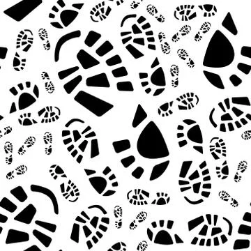 Shoe print seamless pattern Stock Illustration