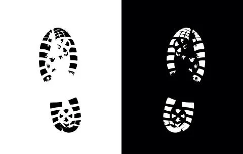 Shoe Print Vector Sign Stock Illustration