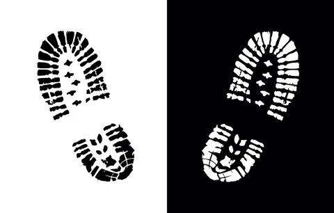 Shoe Print Vector Sign Stock Illustration