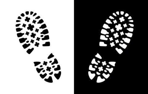 Shoe Print Vector Sign Stock Illustration