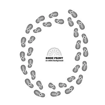 Shoe print on white Stock Illustration