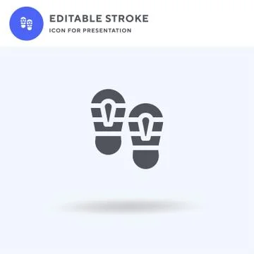 Shoe Prints icon vector, filled flat sign, solid pictogram isolated on white, Stock Illustration