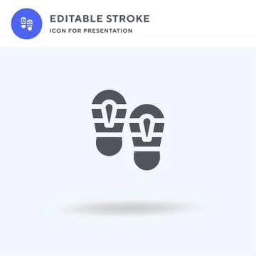Shoe Prints icon vector, filled flat sign, solid pictogram isolated on white Stock Illustration