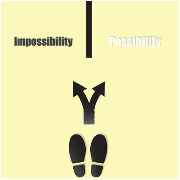 Shoe prints with impossible way concept, black vector trail foot, shoes silho Stock Illustration